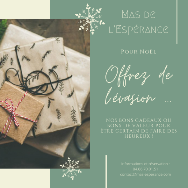 BON CADEAU - MAS DE L'ESPERANCE - OFFREZ DE L'EVASION